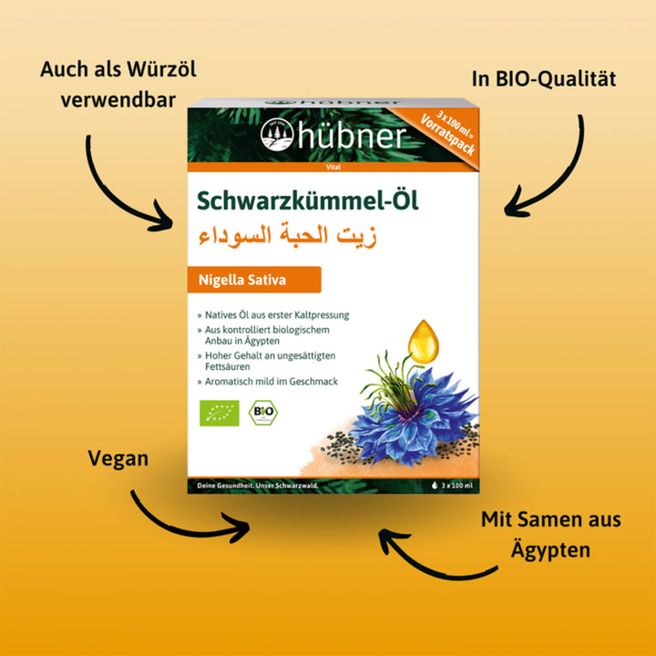 Hübner Schwarzkümmel-Öl - 3er Pack