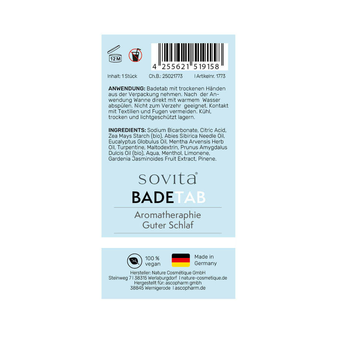 sovita Badetab Aromatherapie "Guter Schlaf"