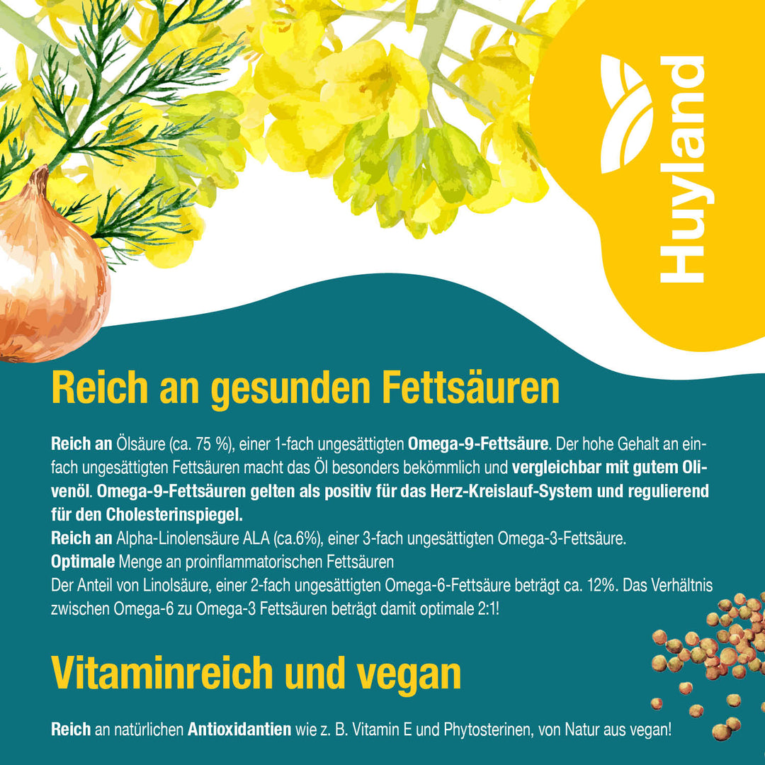 Huyland Harzer Rapsöl für Gurke und Fisch (250 ml)