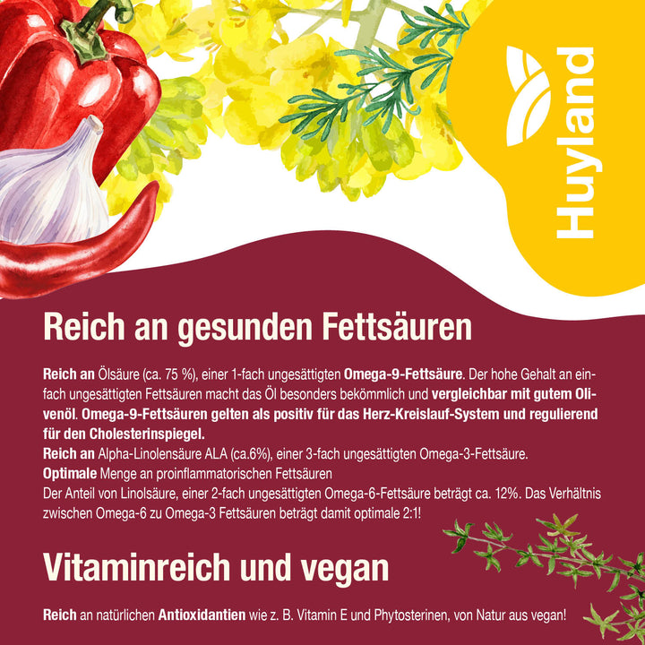 Huyland Harzer Rapsöl für BBQ und Grill (250 ml)