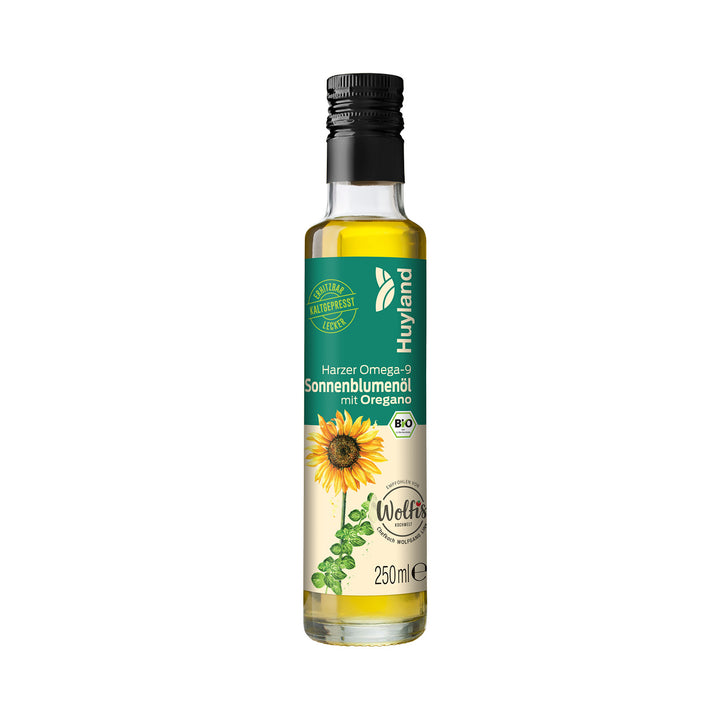 Huyland Harzer Bio Sonnenblumenöl mit Oregano (250 ml)
