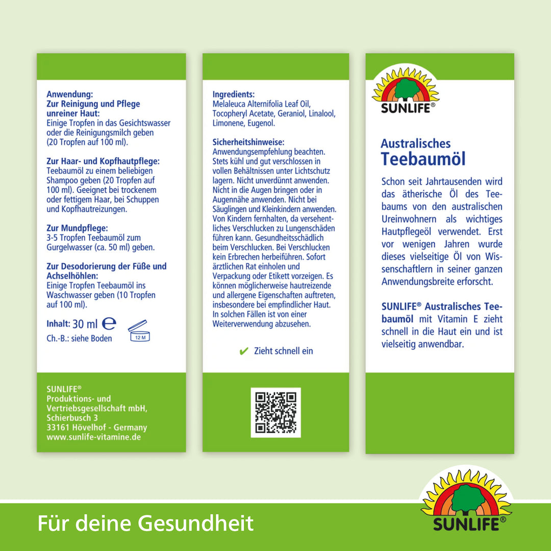 SUNLIFE Australisches Teebaumöl (30 ml)