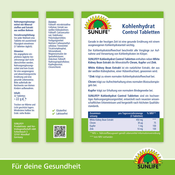 SUNLIFE Kohlenhydrat Control Tabletten (32 Stk.)