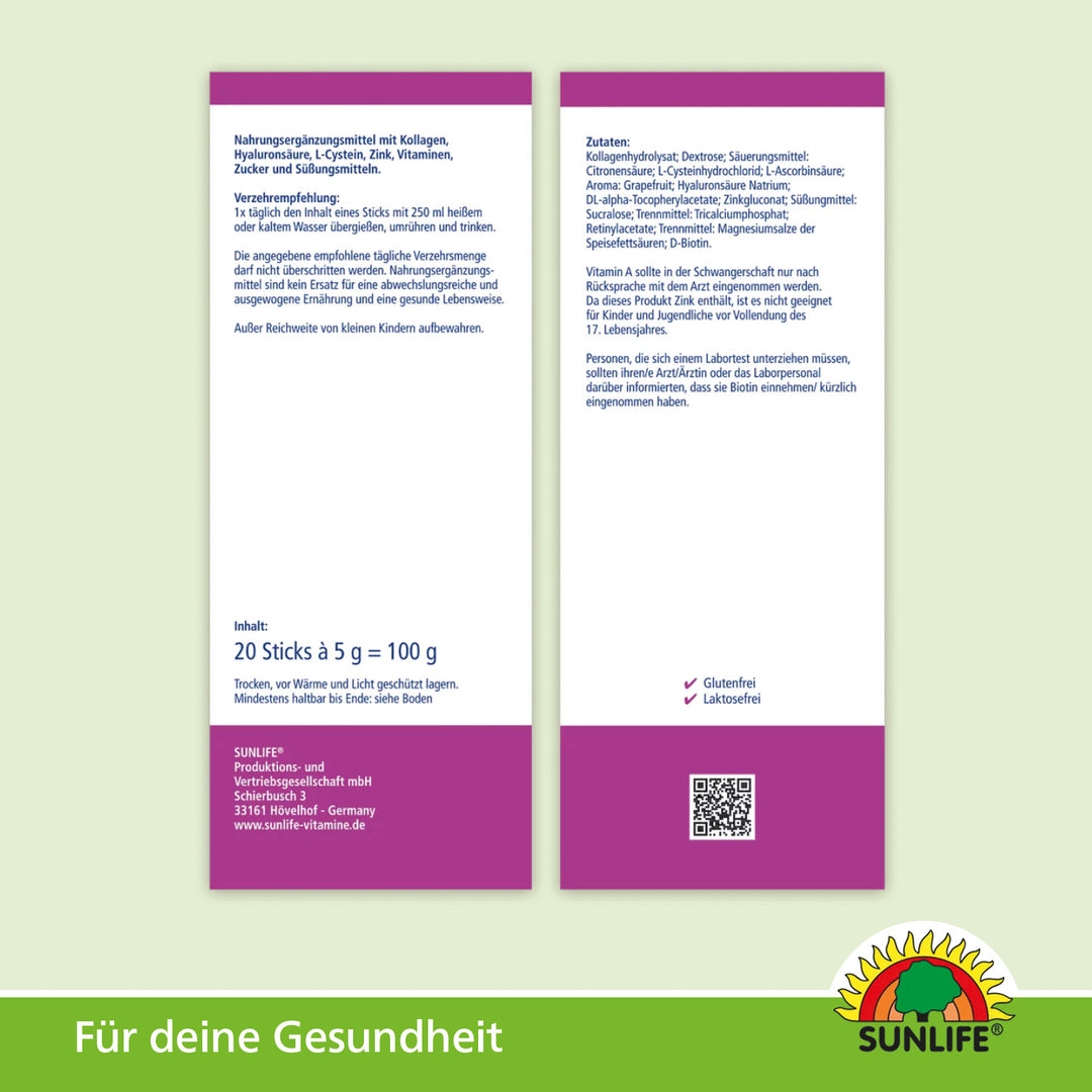 SUNLIFE Kollagen 3.000 mg (20 Sticks)