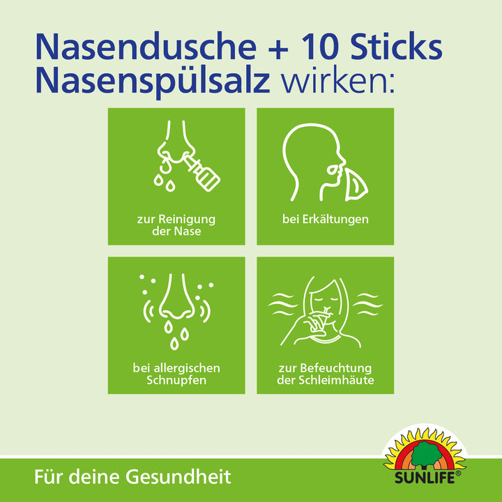 SUNLIFE Nasendusche & Nasenspülsalz (10 Sticks)