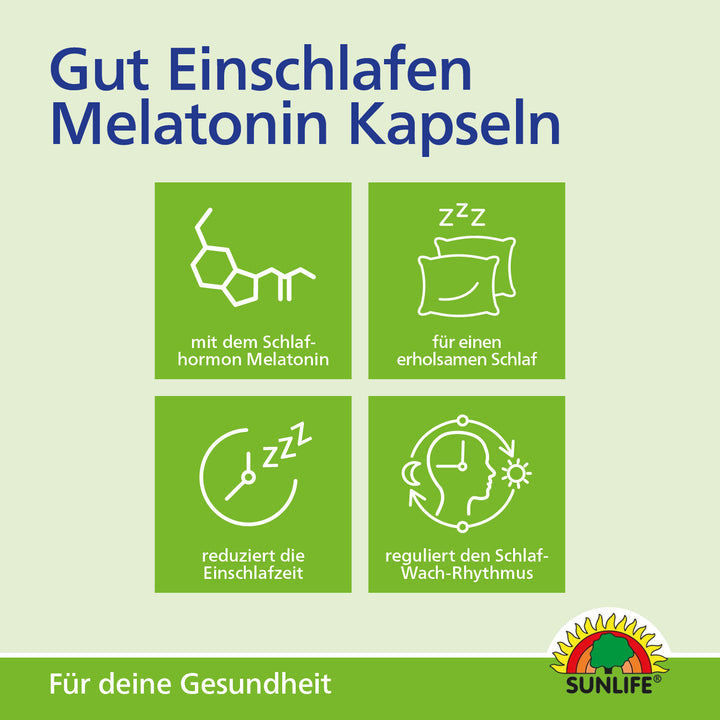 SUNLIFE Melatonin Gut Einschlafen Kapseln (30 Stk.)