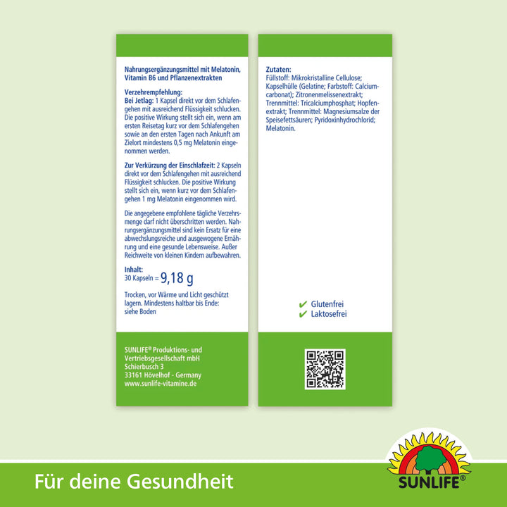 SUNLIFE Melatonin Gut Einschlafen Kapseln (30 Stk.)