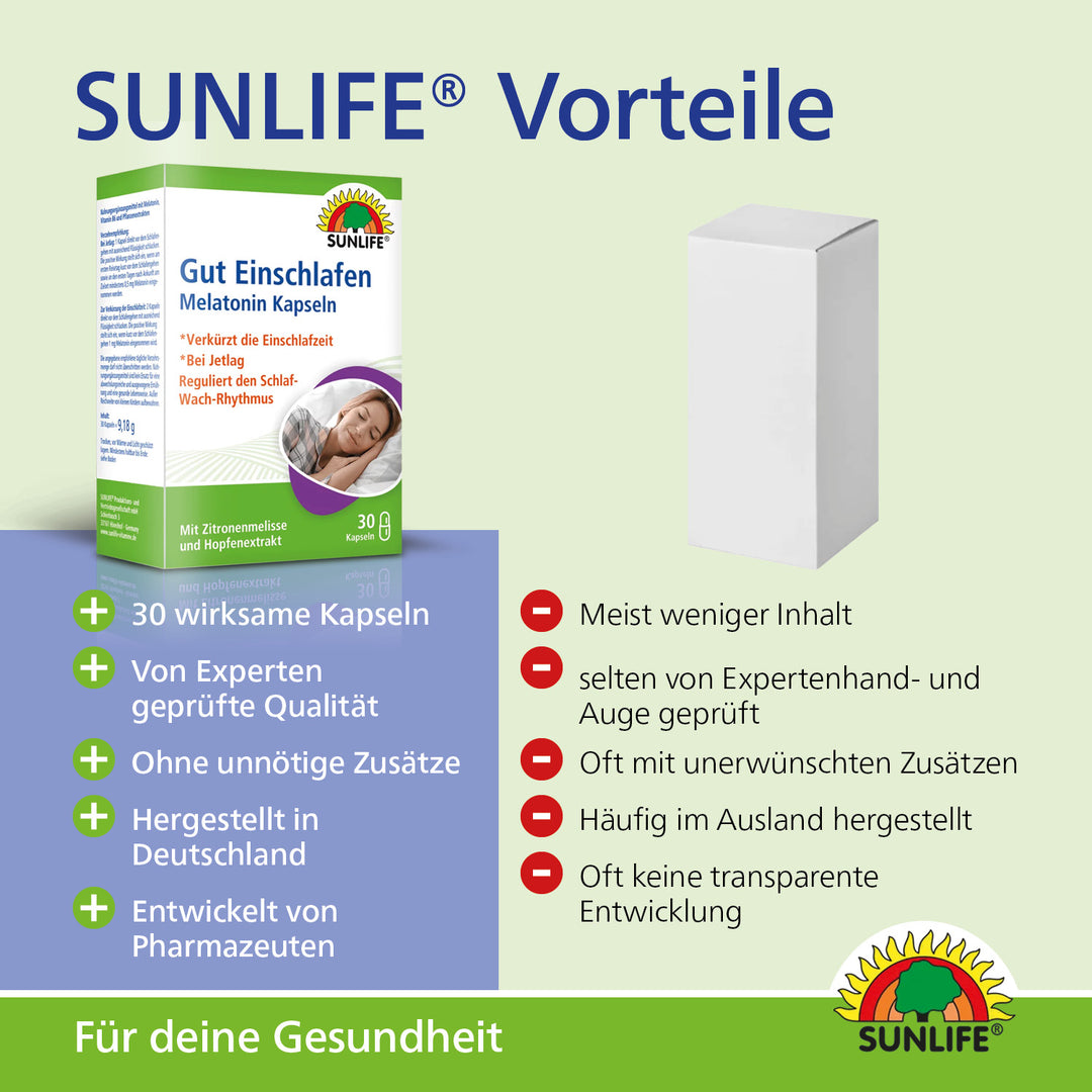 SUNLIFE Melatonin Gut Einschlafen Kapseln (30 Stk.)
