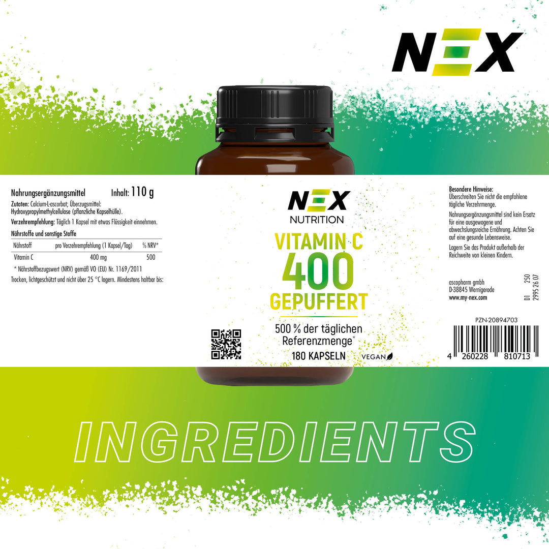 NEX Vitamin C 400 gepuffert Kapseln