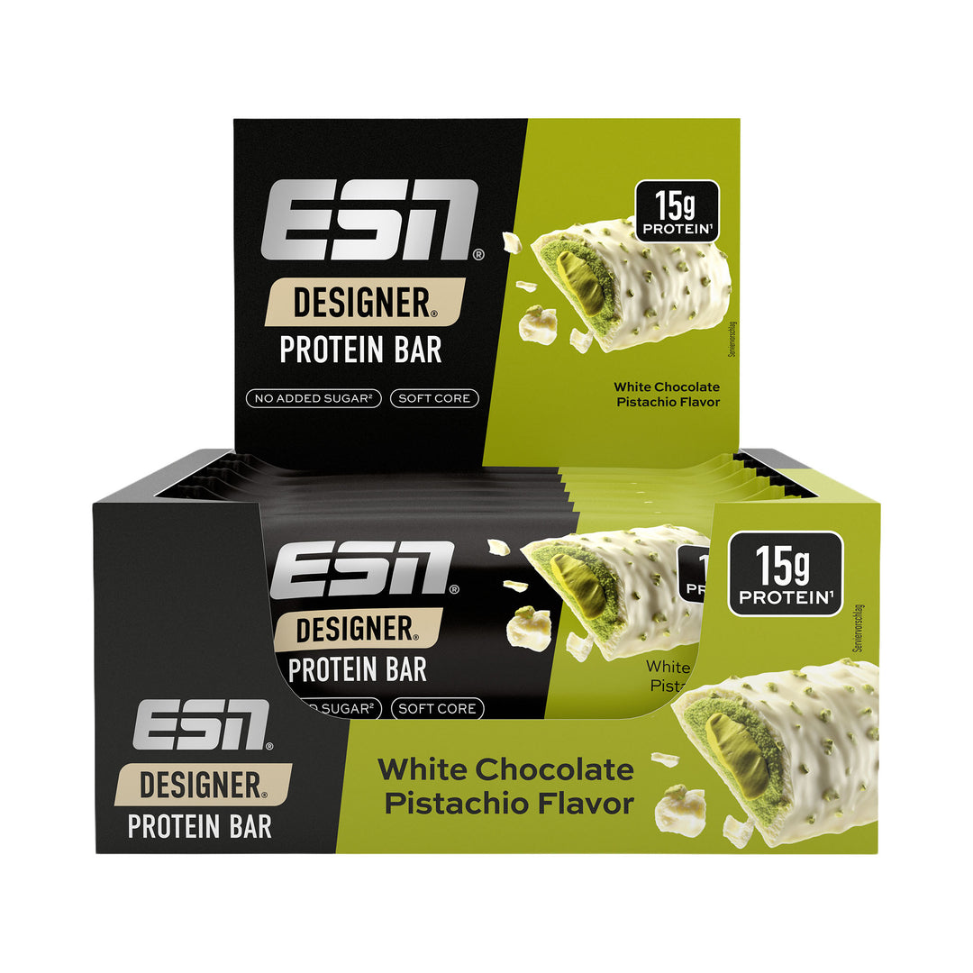 ESN Designer Protein Bar White Chocolate Pistachio | 12 x 45g