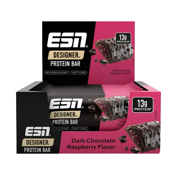 ESN Designer Protein Bar Dark Chocolate Raspberry | 12 x 45g